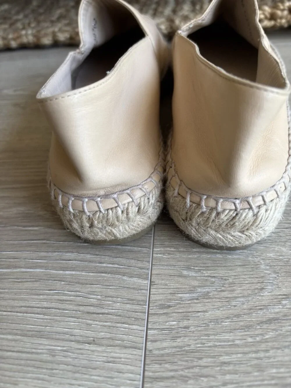 CHANEL Beige Tan & Black Lambskin Espadrilles Shoes Flats Sz 40